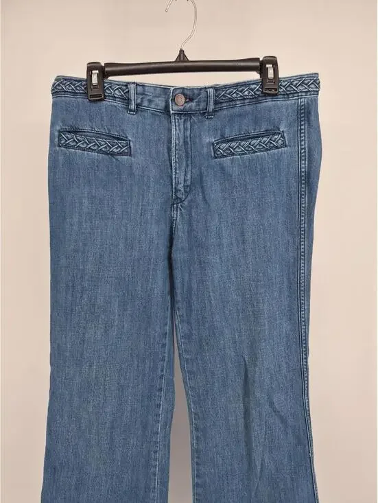 GAP 1969 Original Flare Jeans Braided Waist & Pockets Women's 8 R Vintage - Picture 6 of 16